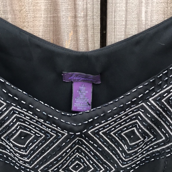 Metaphor Black Beaded Front Camisole - Size 12 - Picture 2 of 5